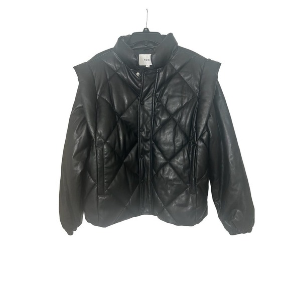 PISTOLA NWT Collista Black Convertible Quilted Puffer Coat Removable Sleeves XL - Picture 5 of 10